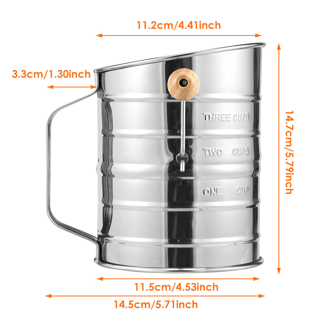 Flour Sifter Stainless Steel F - مراجعة Baking Powder Kitchen وسعره