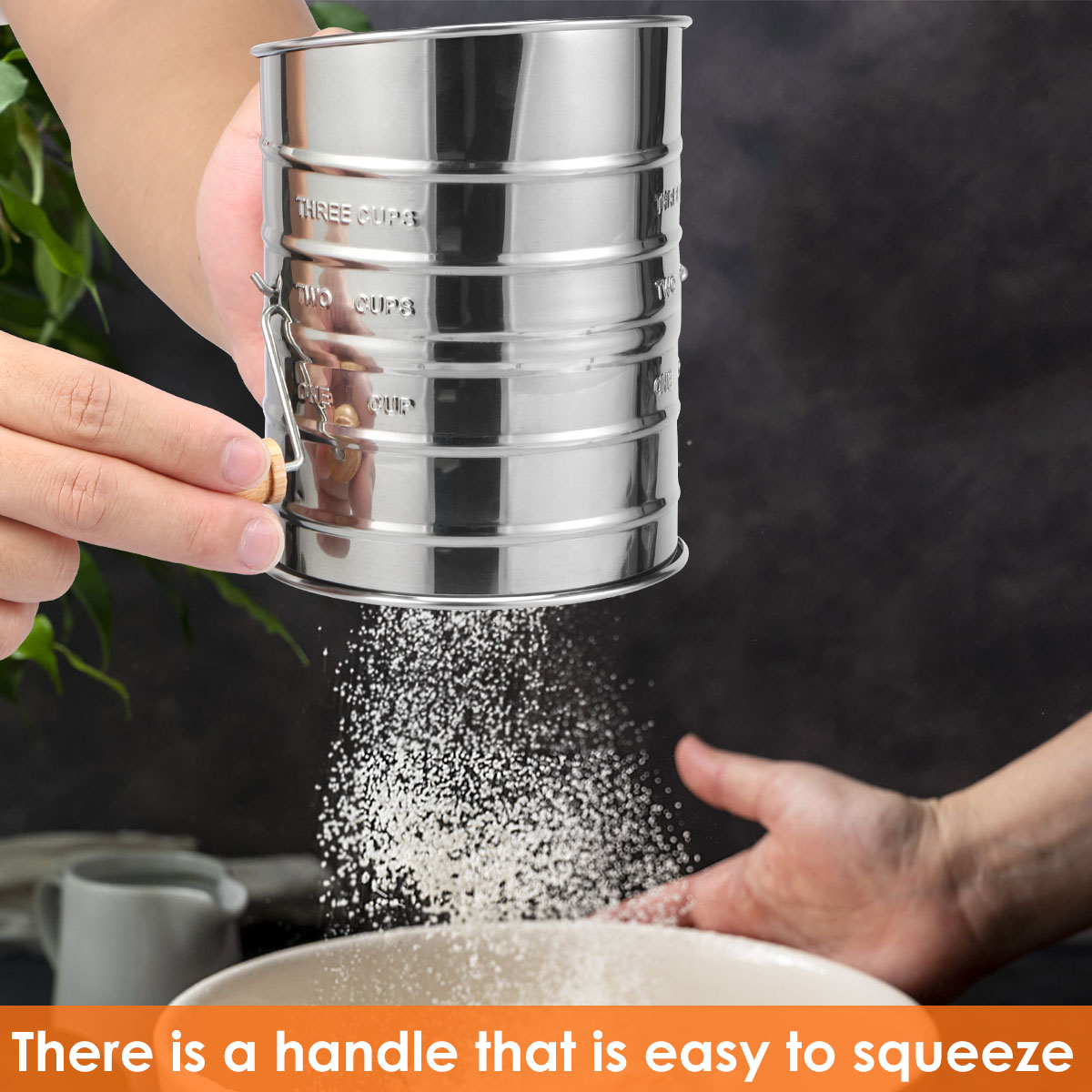Flour Sifter Stainless Steel F - مراجعة Baking Powder Kitchen وسعره