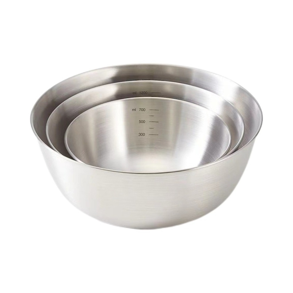 3pcs Stainless Steel Bowl Set  - مراجعة Kitchen Baking Bowls وسعره