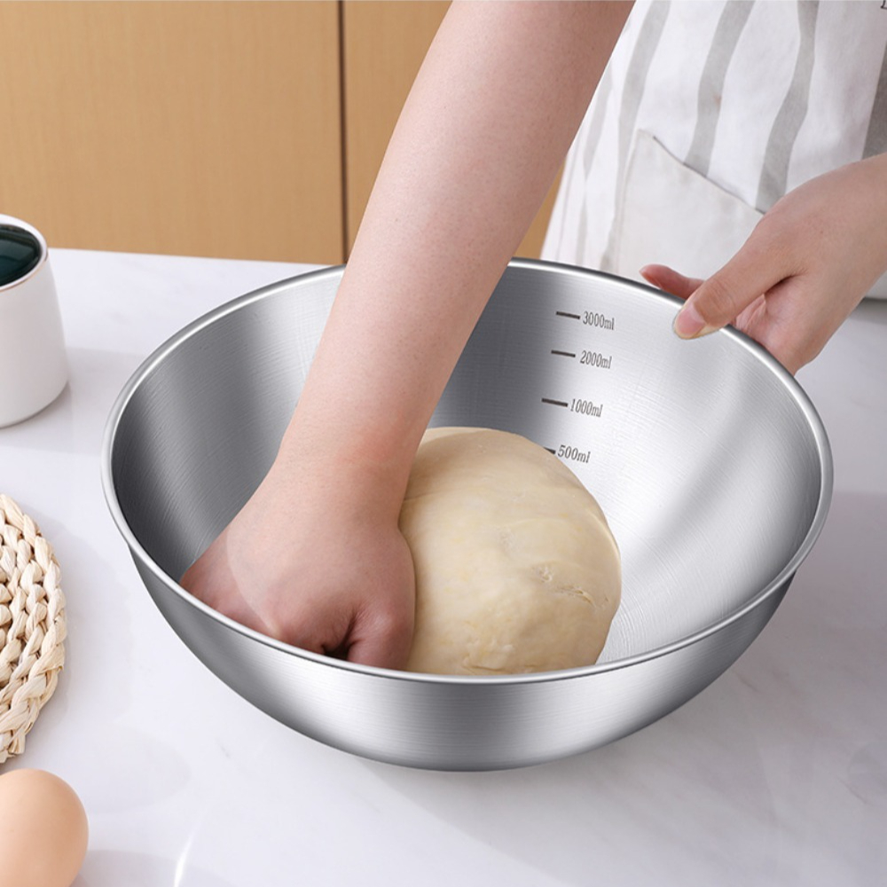 3pcs Stainless Steel Bowl Set  - مراجعة Kitchen Baking Bowls وسعره
