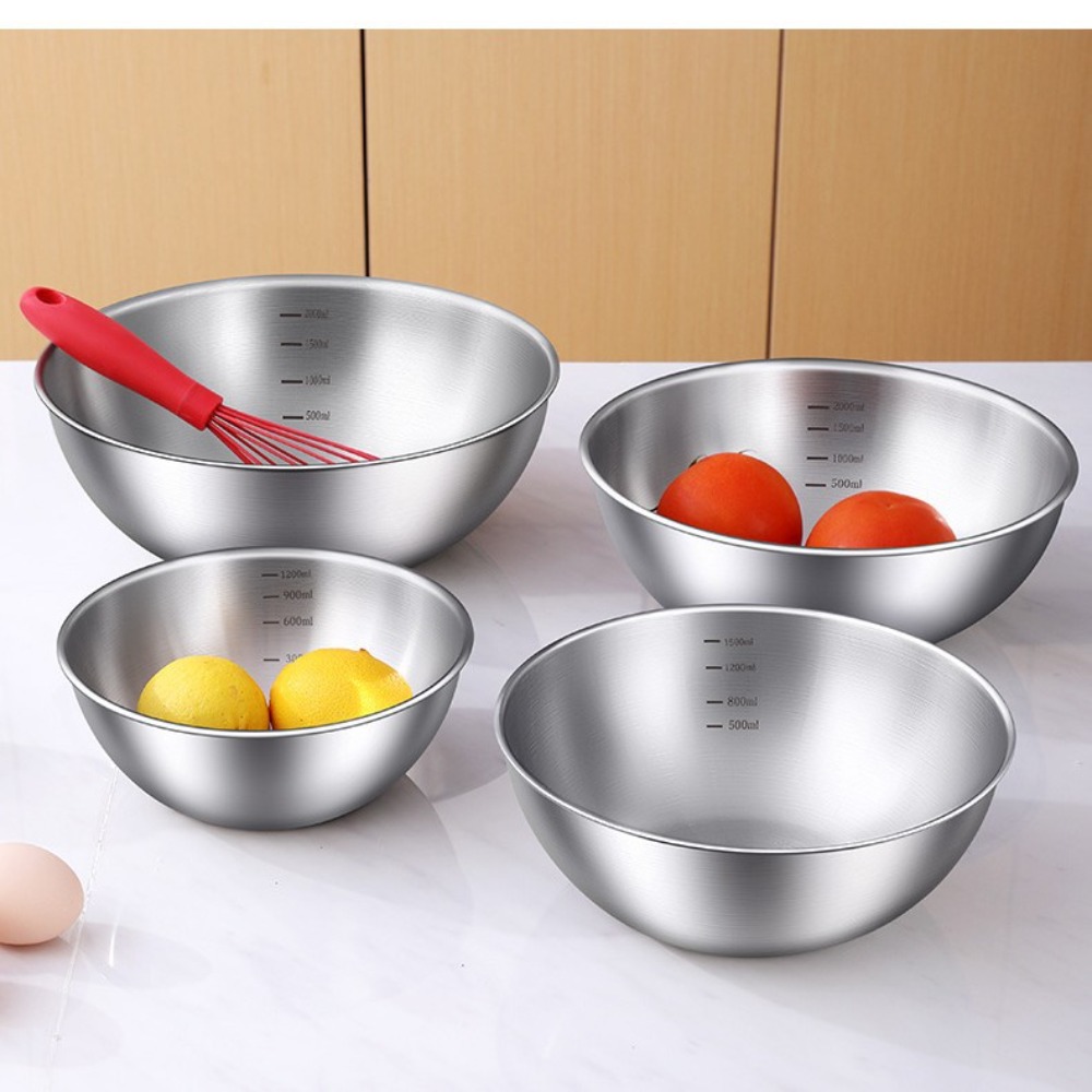 3pcs Stainless Steel Bowl Set  - مراجعة Kitchen Baking Bowls وسعره