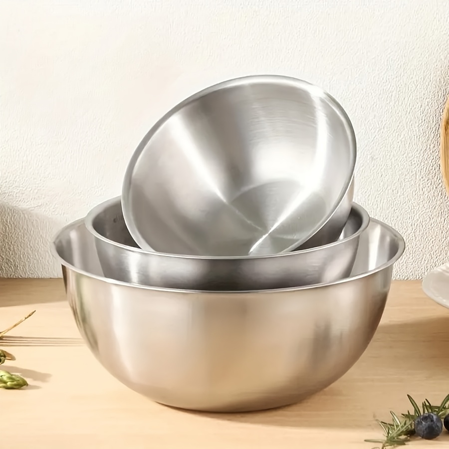 3pcs Stainless Steel Salad Bow - مراجعة Kitchen Baking Bowls وسعره
