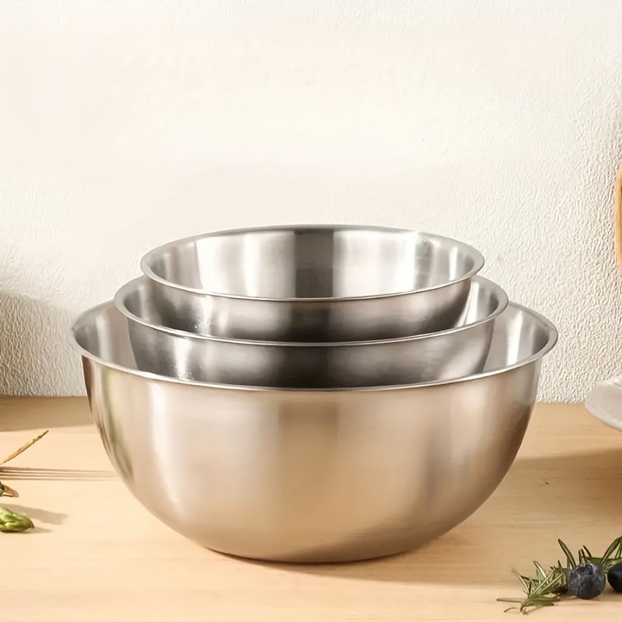 3pcs Stainless Steel Salad Bow - مراجعة Kitchen Baking Bowls وسعره