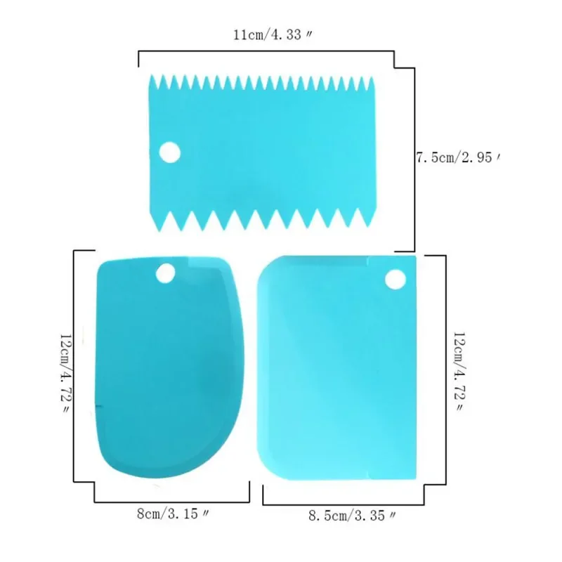 3PCS/Lot Cream Scraper Smoothe - مراجعة Fondant Smoother Set وسعره