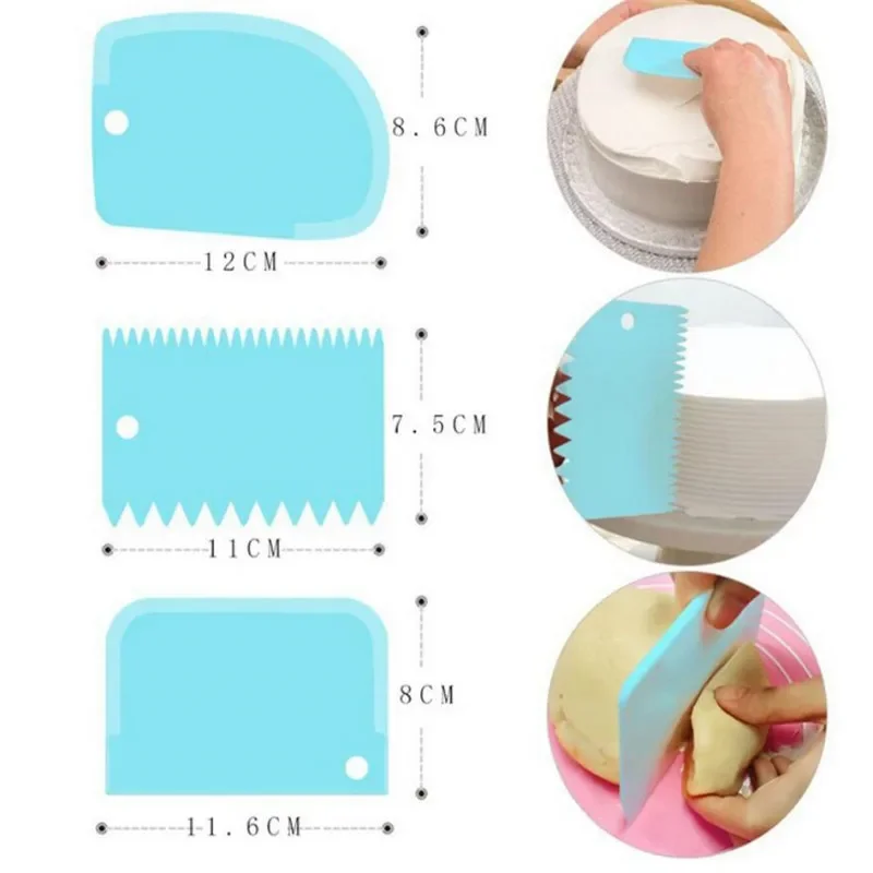 3PCS/Lot Cream Scraper Smoothe - مراجعة Fondant Smoother Set وسعره