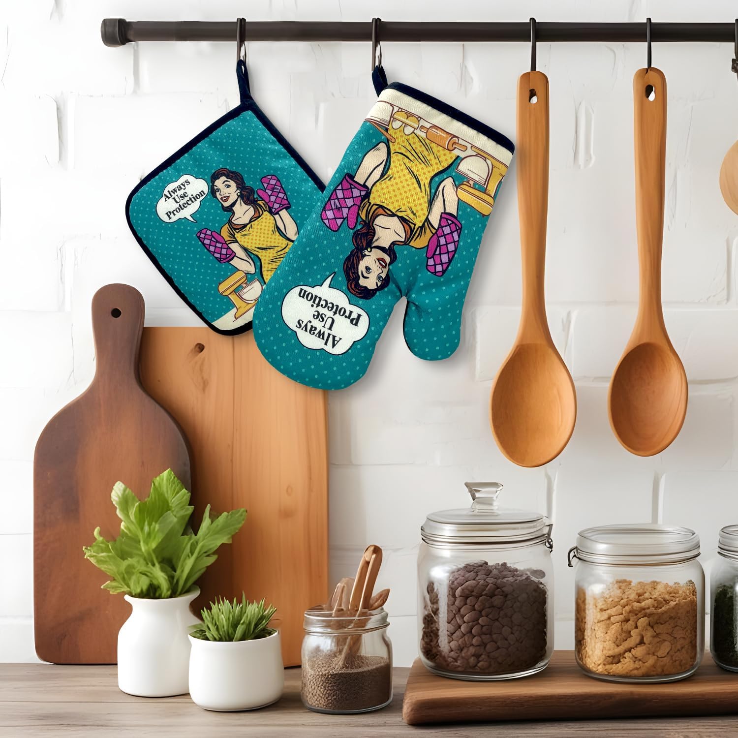 Always Use Protection,Funny Ov - مراجعة Kitchen Baking Area Ideas وسعره