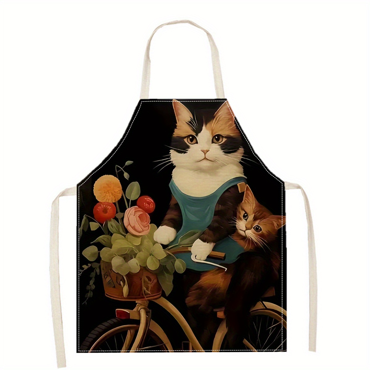 Linen Apron Funny Cat Sunglass - مراجعة Kitchen Baking Area Ideas وسعره